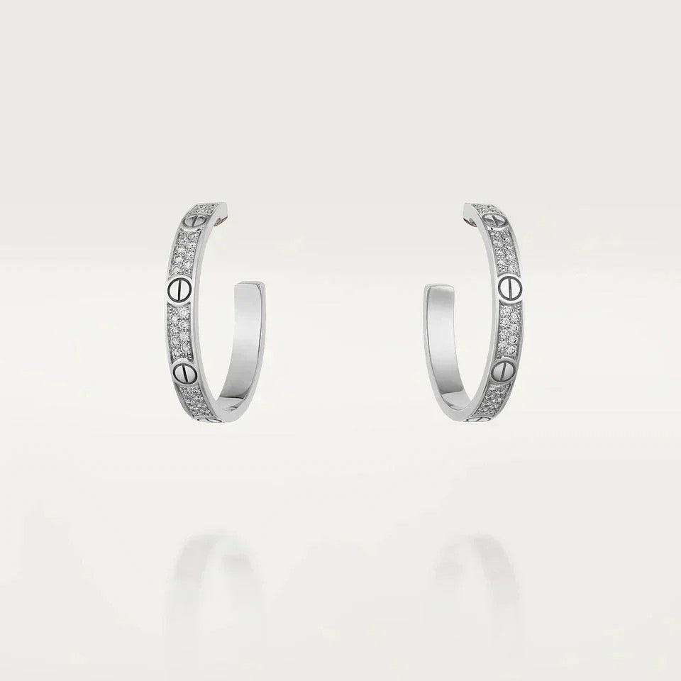 [LUXE JEWELRY] LOVE EARRINGS 3.6MM DIAMOND PAVED
