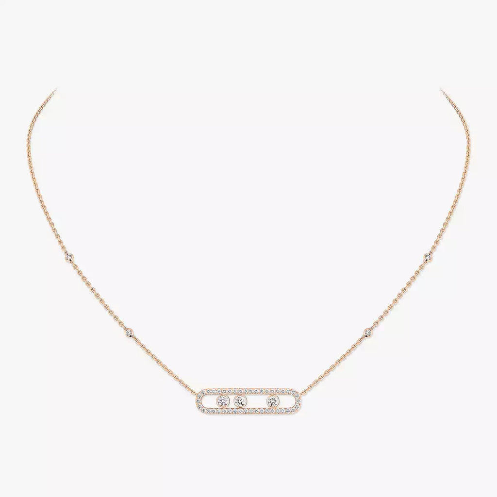 [Luxe Jewellery]  Move Pave_ Rose Gold Diamond Necklace