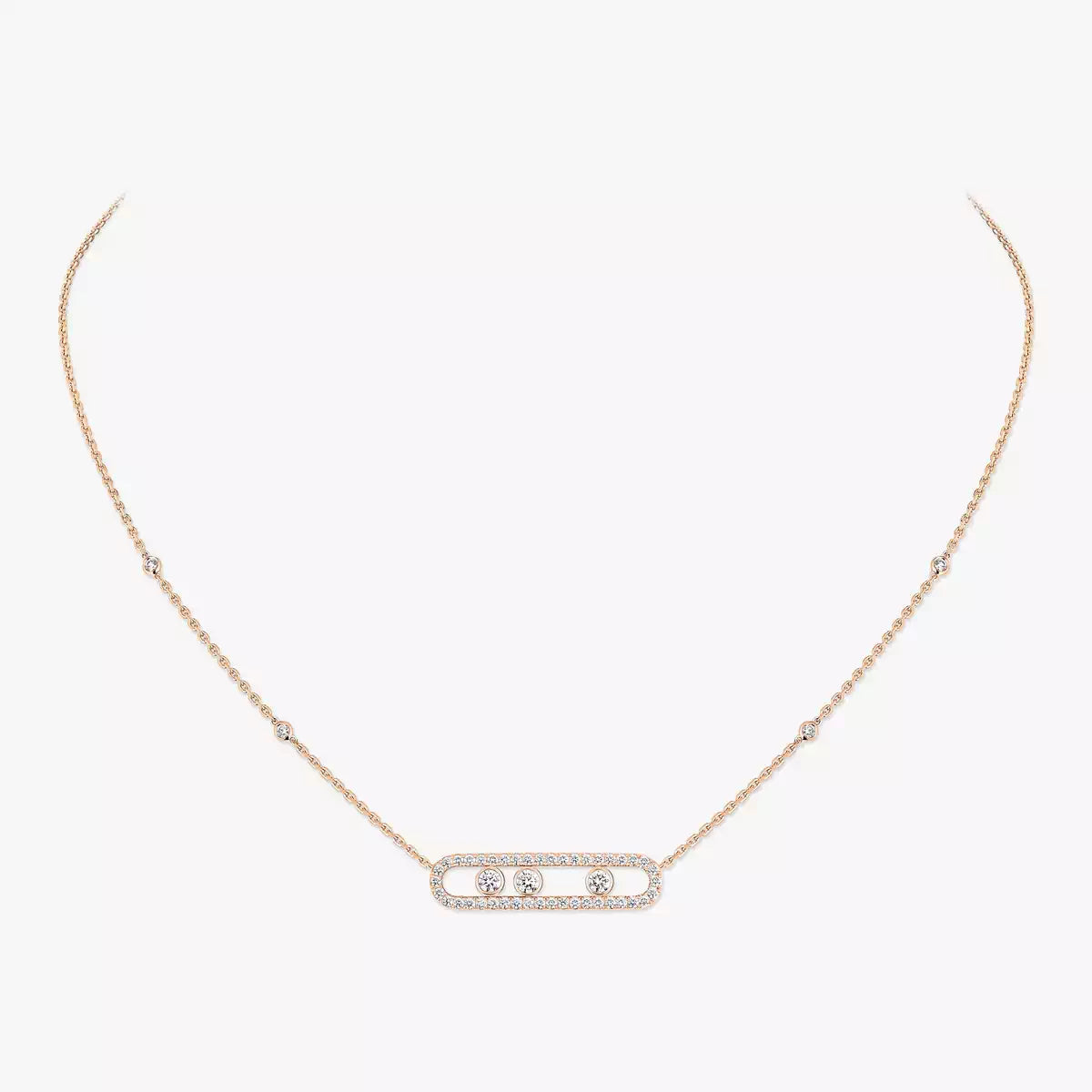 [Luxe Jewellery]  Move Pave_ Rose Gold Diamond Necklace