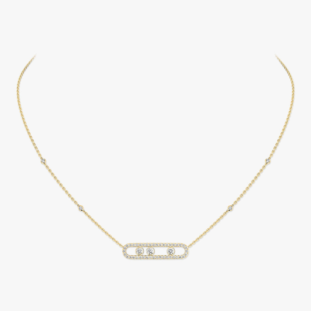 [Luxe Jewellery]  Move Pave_ Rose Gold Diamond Necklace