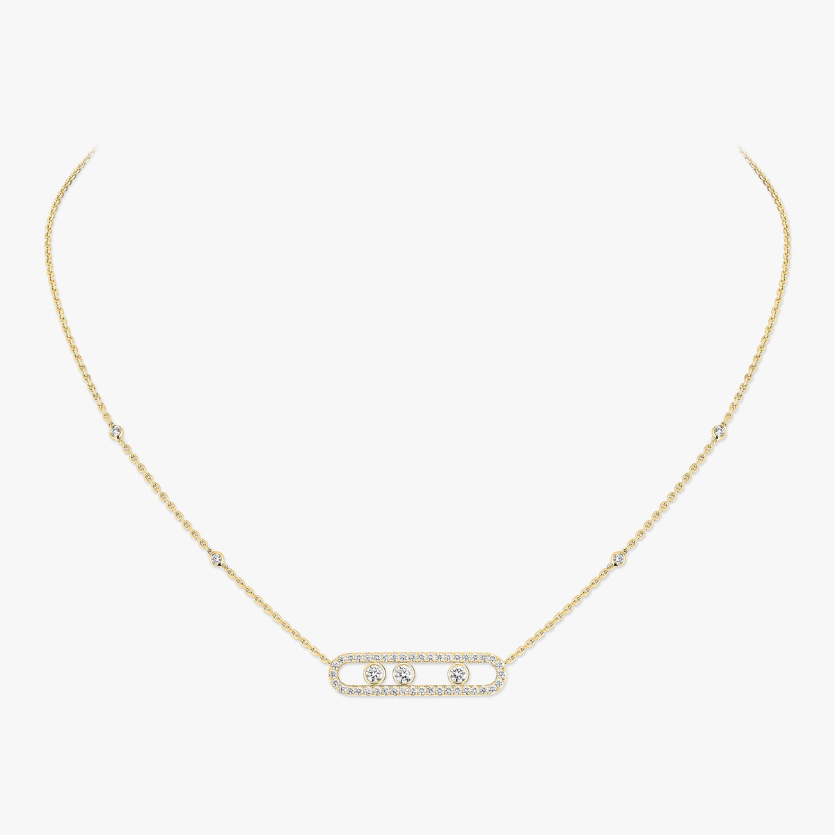 [Luxe Jewellery]  Move Pave_ Rose Gold Diamond Necklace