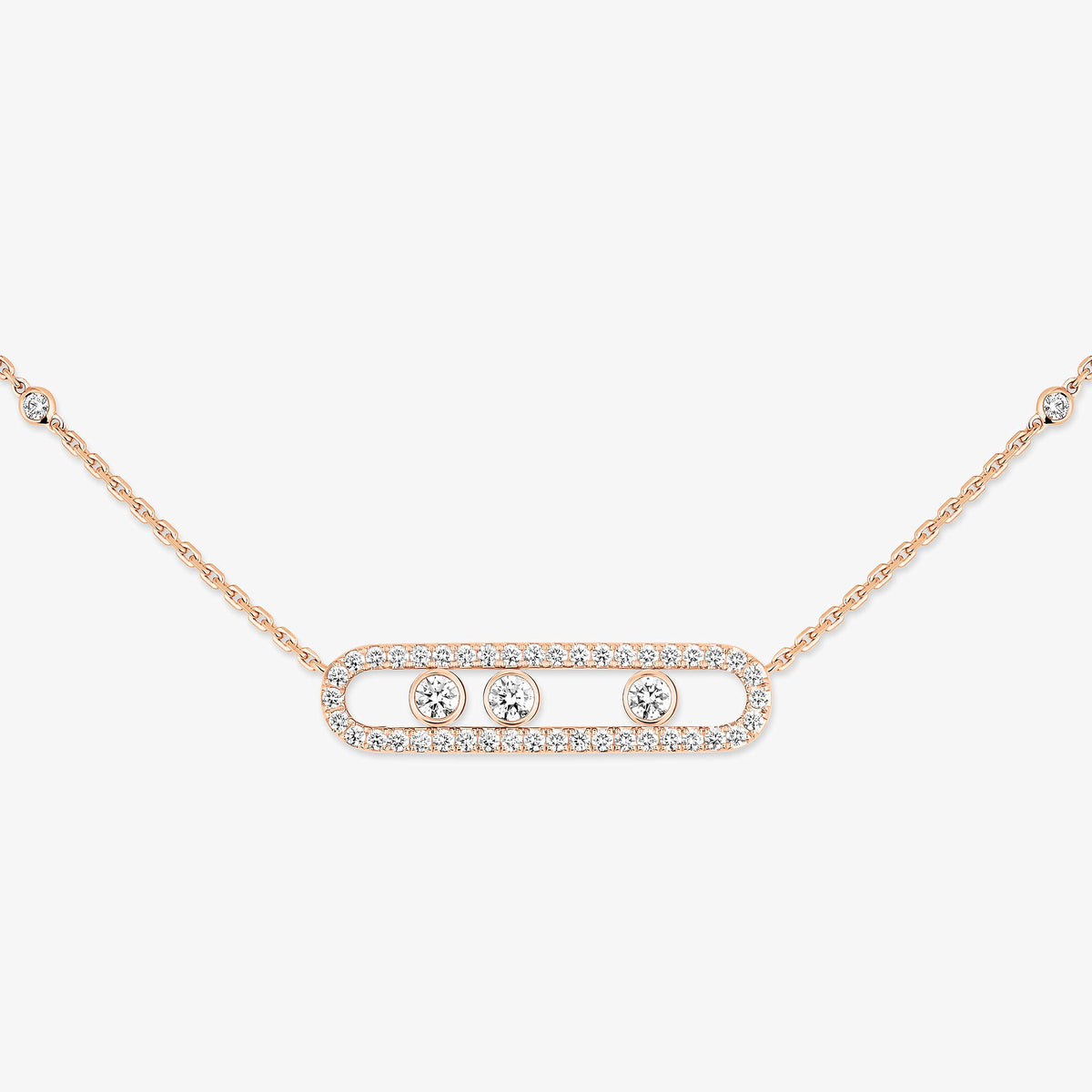 [Luxe Jewellery]  Move Pave_ Rose Gold Diamond Necklace