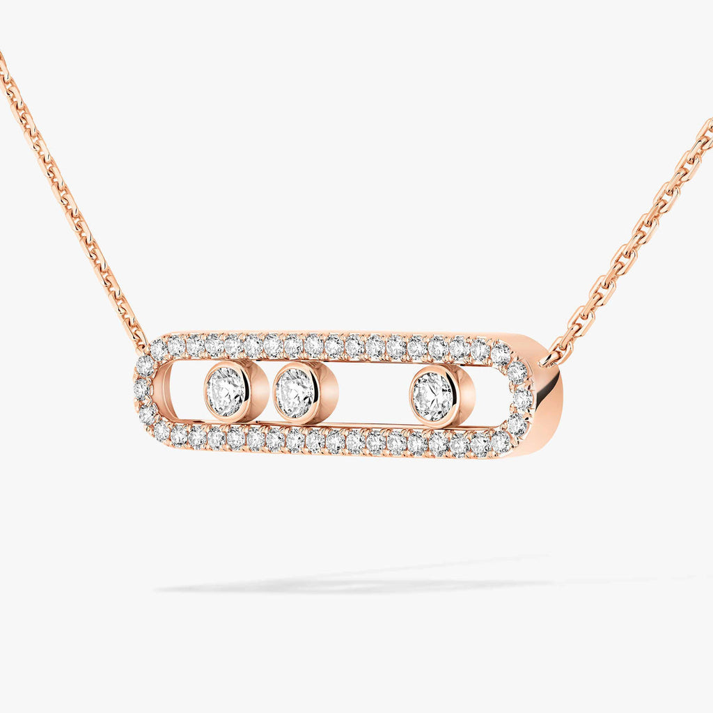 [Luxe Jewellery]  Move Pave_ Rose Gold Diamond Necklace