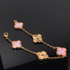 [LUXE JEWELRY] CLOVER 5 MOTIFS  PINK MOP BRACELET COLLECTION