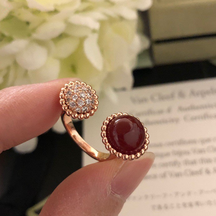 [LUXE JEWELRY]PERLEE COULEURS DIAMOND ROSE GOLD BETWEEN THE FINGER RING