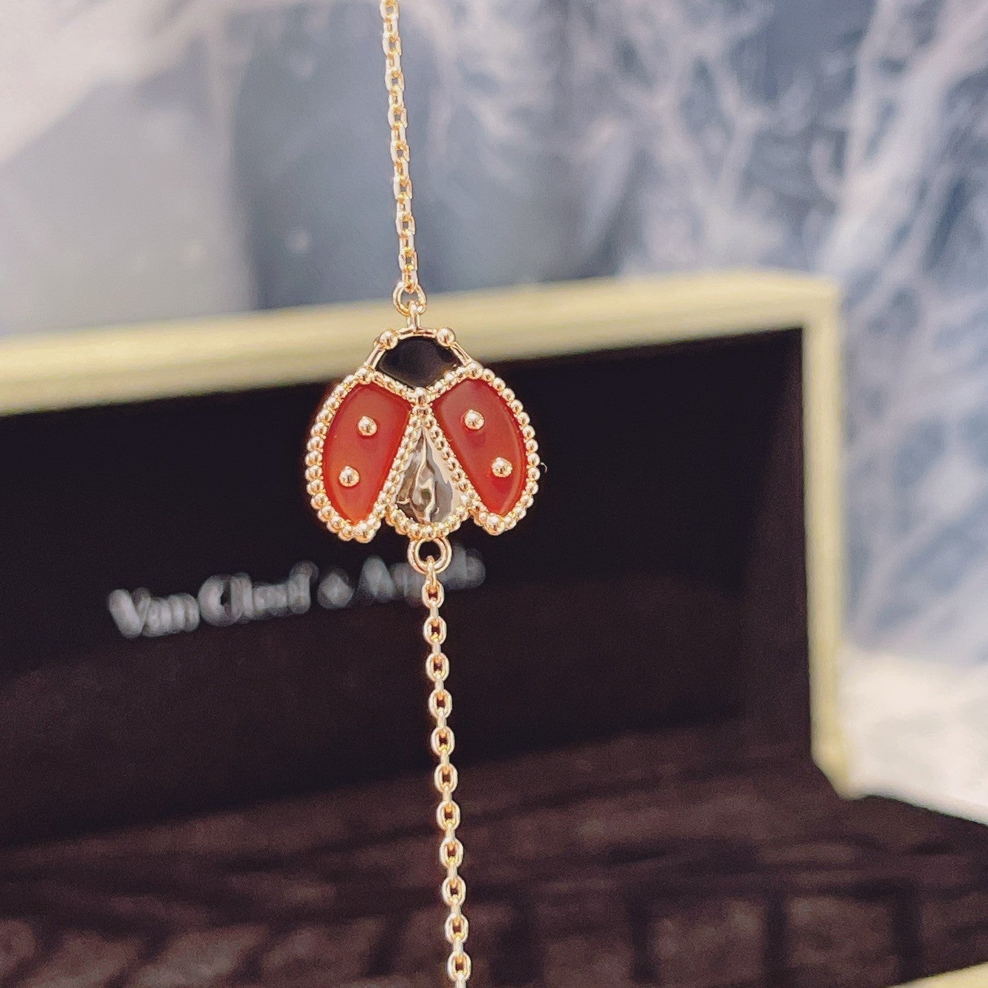 [LUXE JEWELRY]LUCKY SPRING 1 MOTIF PINK GOLD BRACELET