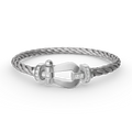 [LUXE JEWELRY]FORCE LARGE HORSESHOE HALF DIAMOND BRACELET SILVER