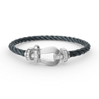 [LUXE JEWELRY]FORCE LARGE HORSESHOE HALF DIAMOND BRACELET SILVER