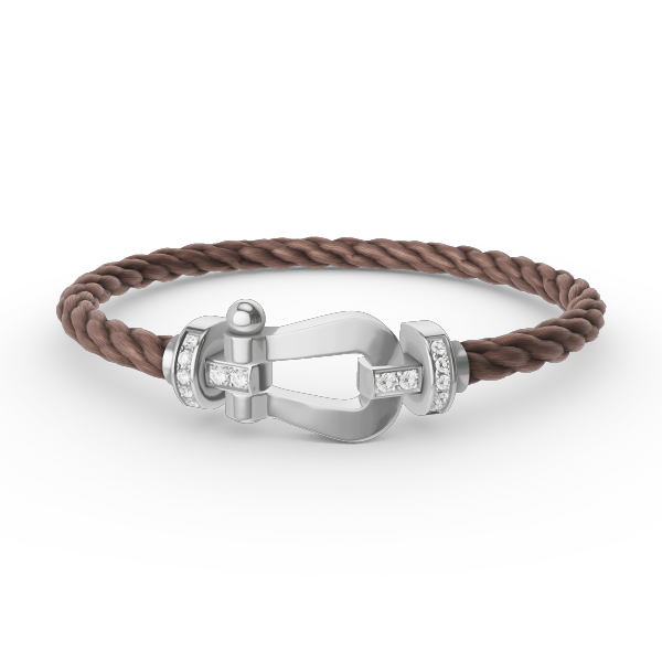 [LUXE JEWELRY]FORCE LARGE HORSESHOE HALF DIAMOND BRACELET SILVER