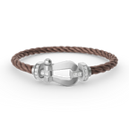 [LUXE JEWELRY]FORCE LARGE HORSESHOE HALF DIAMOND BRACELET SILVER