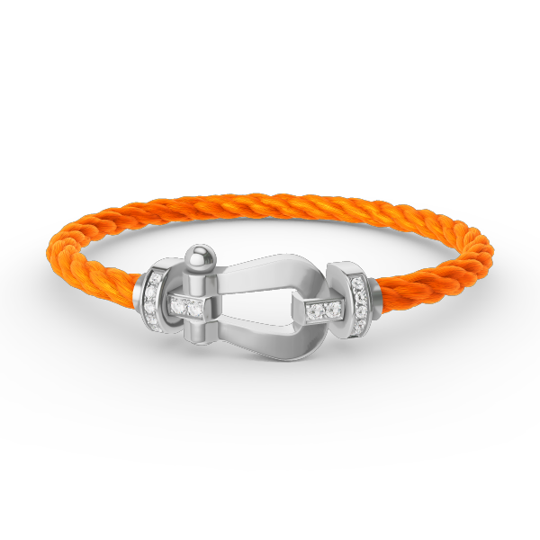 [LUXE JEWELRY]FORCE LARGE HORSESHOE HALF DIAMOND BRACELET SILVER