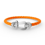 [LUXE JEWELRY]FORCE LARGE HORSESHOE HALF DIAMOND BRACELET SILVER
