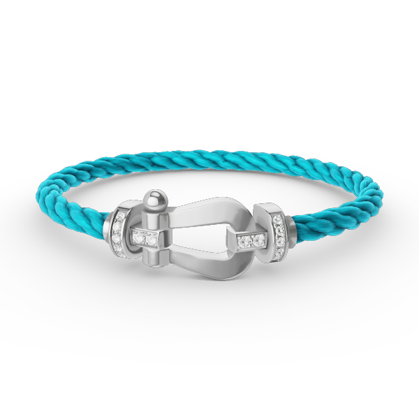 [LUXE JEWELRY]FORCE LARGE HORSESHOE HALF DIAMOND BRACELET SILVER