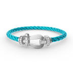 [LUXE JEWELRY]FORCE LARGE HORSESHOE HALF DIAMOND BRACELET SILVER