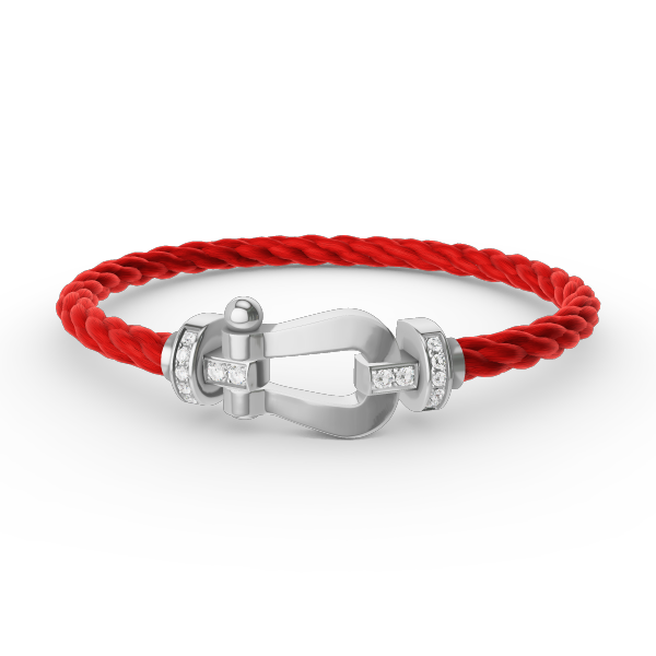 [LUXE JEWELRY]FORCE LARGE HORSESHOE HALF DIAMOND BRACELET SILVER