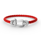 [LUXE JEWELRY]FORCE LARGE HORSESHOE HALF DIAMOND BRACELET SILVER
