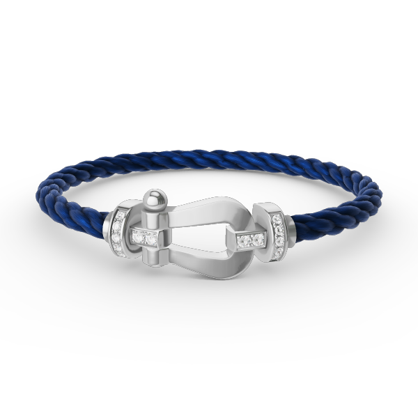 [LUXE JEWELRY]FORCE LARGE HORSESHOE HALF DIAMOND BRACELET SILVER