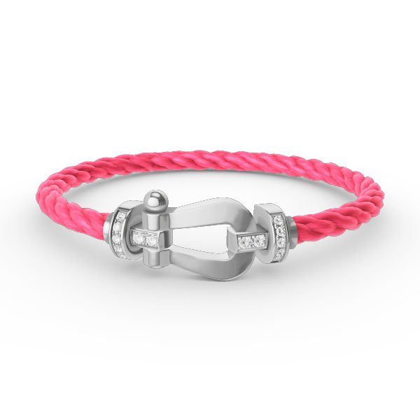 [LUXE JEWELRY]FORCE LARGE HORSESHOE HALF DIAMOND BRACELET SILVER