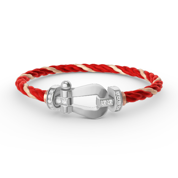 [LUXE JEWELRY]FORCE LARGE HORSESHOE HALF DIAMOND BRACELET SILVER