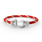 [LUXE JEWELRY]FORCE LARGE HORSESHOE HALF DIAMOND BRACELET SILVER