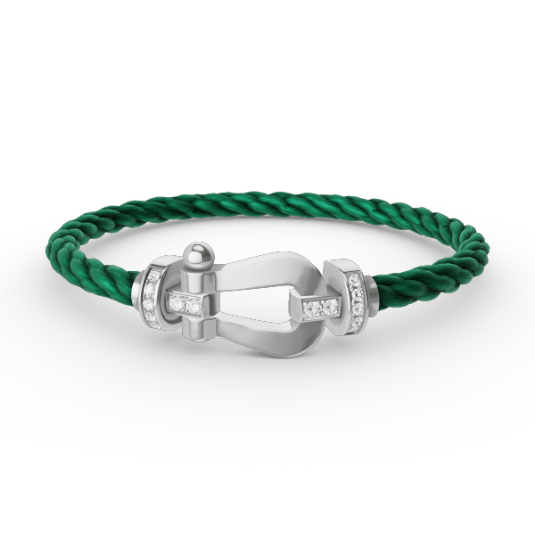 [LUXE JEWELRY]FORCE LARGE HORSESHOE HALF DIAMOND BRACELET SILVER