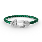 [LUXE JEWELRY]FORCE LARGE HORSESHOE HALF DIAMOND BRACELET SILVER