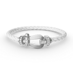 [LUXE JEWELRY]FORCE LARGE HORSESHOE HALF DIAMOND BRACELET SILVER
