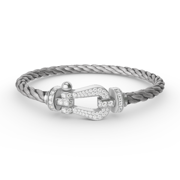 [LUXE JEWELRY]FORCE LARGE HORSESHOE FULL DIAMOND BRACELET SILVER
