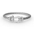 [LUXE JEWELRY]FORCE LARGE HORSESHOE FULL DIAMOND BRACELET SILVER