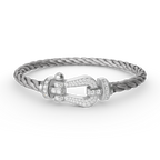 [LUXE JEWELRY]FORCE LARGE HORSESHOE FULL DIAMOND BRACELET SILVER