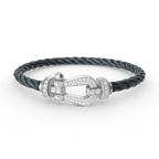 [LUXE JEWELRY]FORCE LARGE HORSESHOE FULL DIAMOND BRACELET SILVER