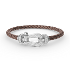 [LUXE JEWELRY]FORCE LARGE HORSESHOE FULL DIAMOND BRACELET SILVER