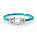 [LUXE JEWELRY]FORCE LARGE HORSESHOE FULL DIAMOND BRACELET SILVER
