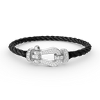 [LUXE JEWELRY]FORCE LARGE HORSESHOE FULL DIAMOND BRACELET SILVER