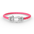 [LUXE JEWELRY]FORCE LARGE HORSESHOE FULL DIAMOND BRACELET SILVER