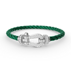 [LUXE JEWELRY]FORCE LARGE HORSESHOE FULL DIAMOND BRACELET SILVER
