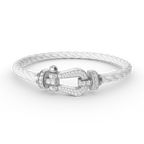 [LUXE JEWELRY]FORCE LARGE HORSESHOE FULL DIAMOND BRACELET SILVER