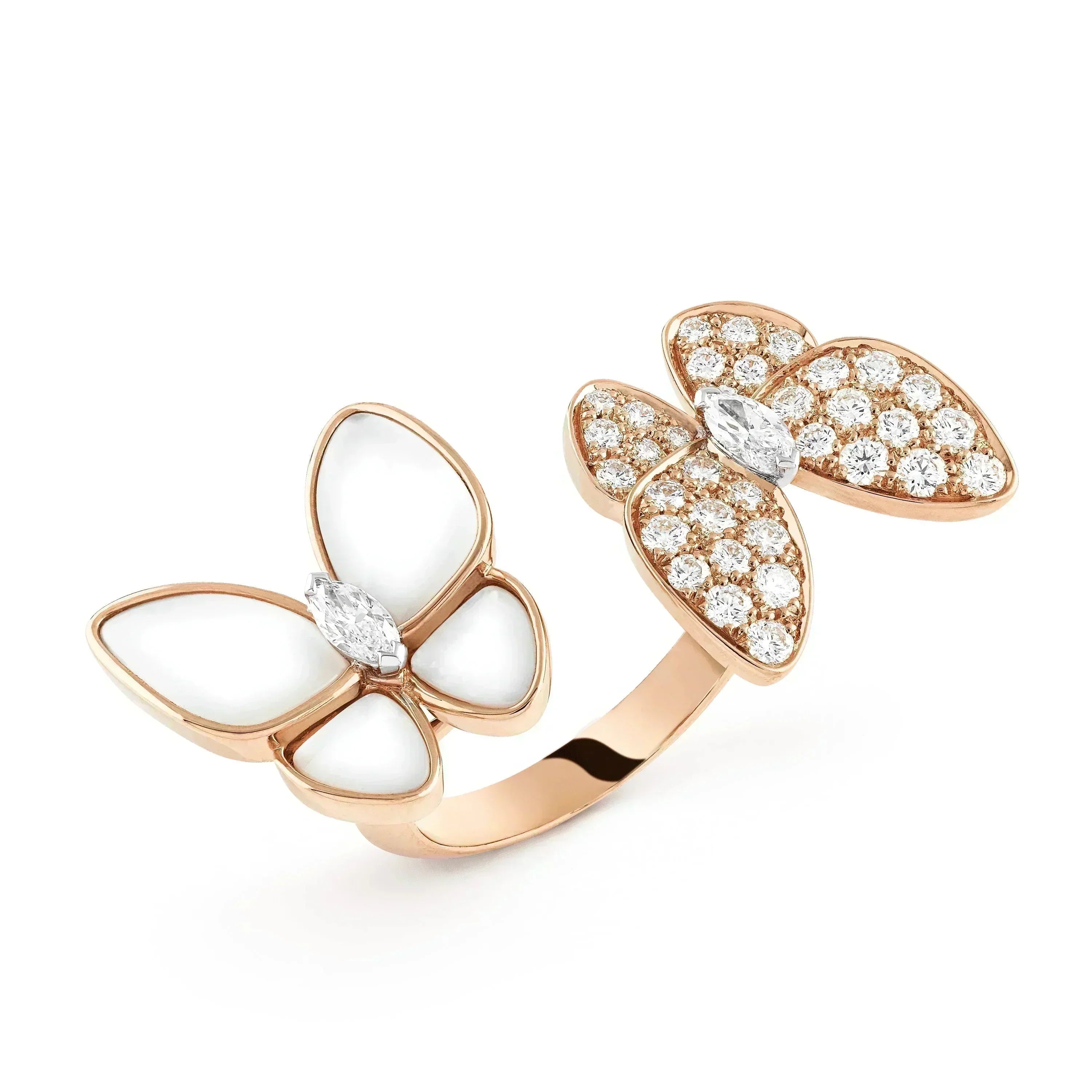 [LUXE JEWELRY]TWIN BUTTERFLY DIAMOND MOP RING