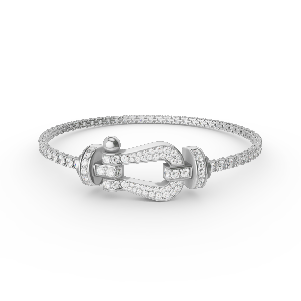 [LUXE JEWELRY]FORCE  LARGE HORSESHOE FULL DIAMOND TENNIS BRACELET