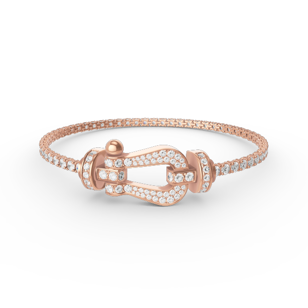[LUXE JEWELRY]FORCE  LARGE HORSESHOE FULL DIAMOND TENNIS BRACELET