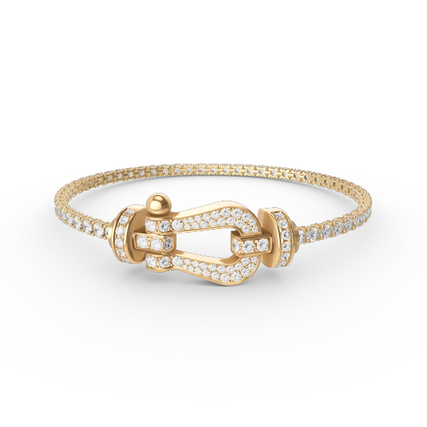 [LUXE JEWELRY]FORCE  LARGE HORSESHOE FULL DIAMOND TENNIS BRACELET