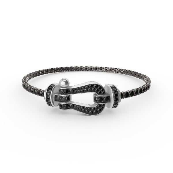 [LUXE JEWELRY]FORCE  LARGE HORSESHOE FULL DIAMOND TENNIS BRACELET