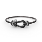 [LUXE JEWELRY]FORCE  LARGE HORSESHOE FULL DIAMOND TENNIS BRACELET